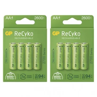 GP ReCyko NiMH Akkumulátor HR6 (AA) 2700mAh 8db/csom.
