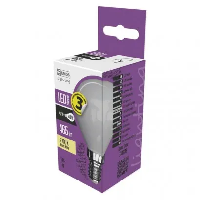 EMOS LED Filament Izzó Kisgömb 4,2W E14 465lm meleg fehér...