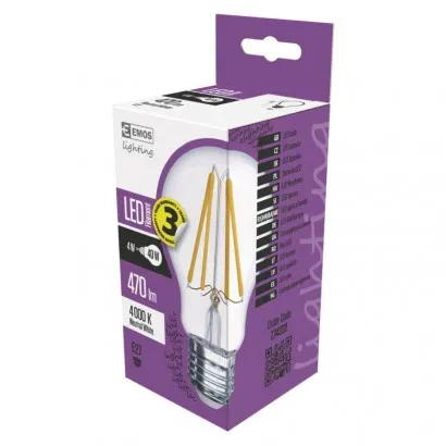 EMOS LED izzó Filament A60 E27 4W NW