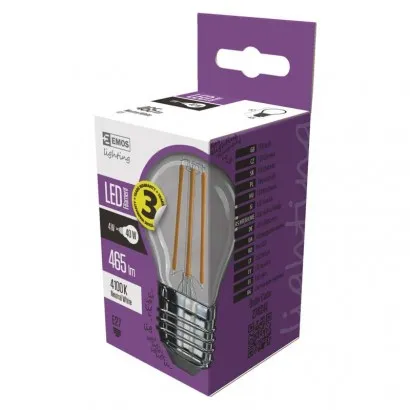 EMOS LED Filament izzó kisgömb E27 4W 465lm természetes fe...