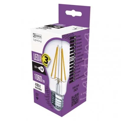 EMOS LED Filament izzó A60 E27 8W 1060lm természetes fehér...
