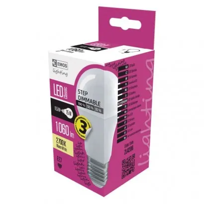 EMOS Classic LED izzó A60 E27 11.5W 1060lm 3x dimm. meleg ...