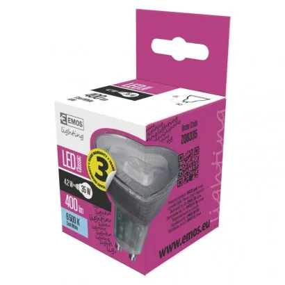 EMOS Classic LED izzó MR16 GU10 4.2W 400lm hideg fehér