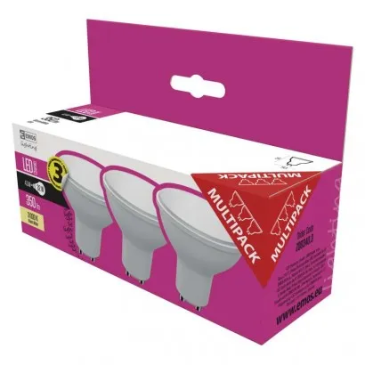 EMOS Classic LED izzó MR16 GU10 4.5W 350lm meleg fehér 3db...