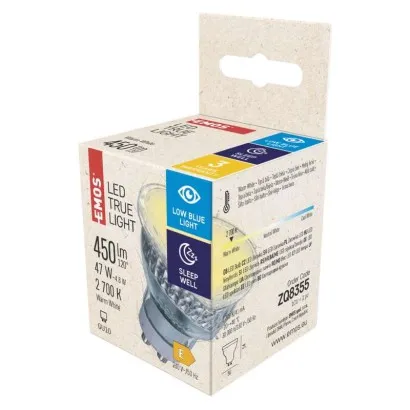 EMOS True Light LED izzó MR16 GU10 4.8W 450lm meleg fehér...