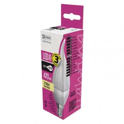 EMOS Classic LED izzó gyertya E14 6W 470lm meleg fehér