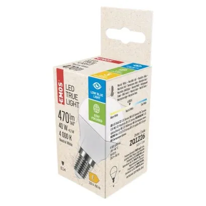 EMOS True Light LED izzó E14 4.2W 470lm természetes fehér...