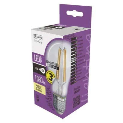 EMOS LED Filament izzó A60 E27 8.5W 1060lm dimm. meleg feh...