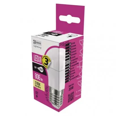EMOS Classic LED izzó kisgömb E27 8W 806lm meleg fehér