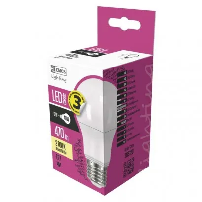 EMOS Classic LED izzó A60 E27 6W 470lm meleg fehér