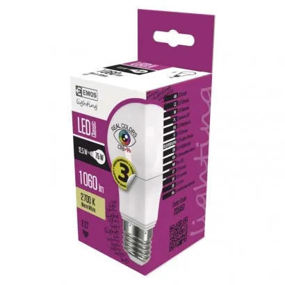 EMOS Classic LED izzó A60 E27 12.5W Ra96 meleg fehér