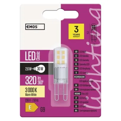 EMOS Classic LED izzó JC G9 2.6W 320lm meleg fehér