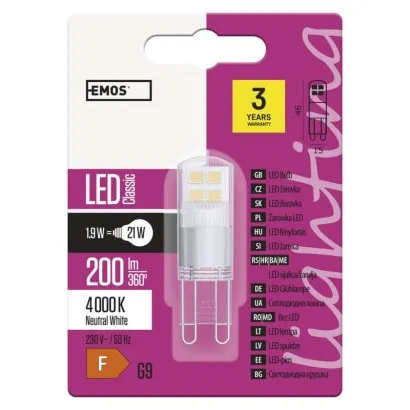 EMOS Classic LED izzó JC G9 1.9W 200lm természetes fehér...