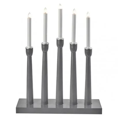 EMOS Home Dekoráció Gyertya szürke 5LED, meleg fehér