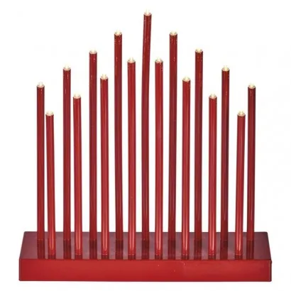 Karácsonyi LED gyertyatartó, piros, 28,5 cm, 3x AA, beltér...