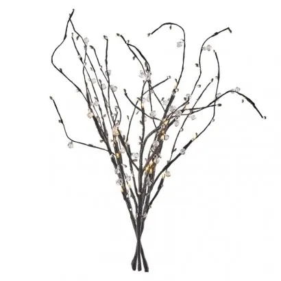 Karácsonyi LED fenyőág gyöngyökkel, 60 cm, 3x AA, beltéri,...