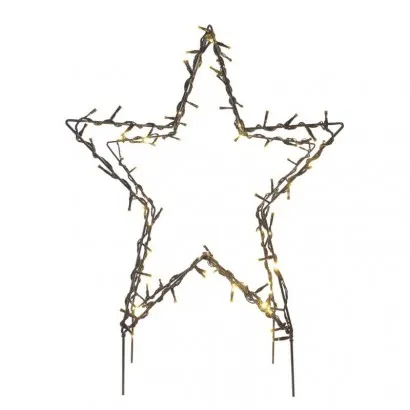LED karácsonyi csillag, fém, 56 cm, kültéri és beltéri, me...