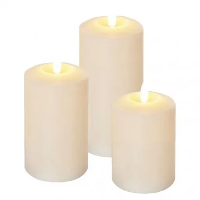 Karácsonyi LED dekoráció – 3x viasz gyertya, 3x AAA