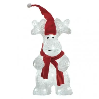 LED karácsonyi rénszarvas, 34,5 cm, kültéri és beltéri, hi...