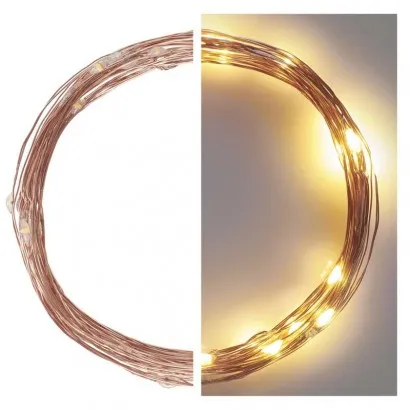 LED karácsonyi nano fényfüzér, réz, 4 m, kültéri és beltér...