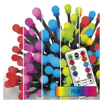 LED karácsonyi fényfüzér, cseresznye – golyók, 10 m, RGB, ...