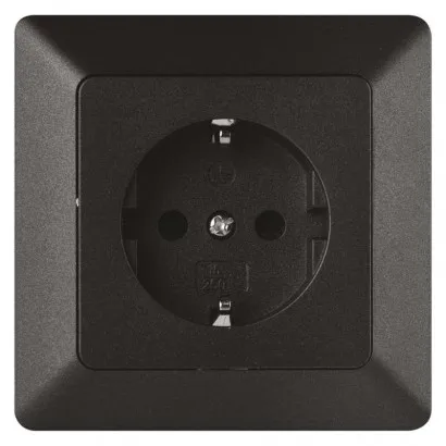 EMOS SCHUKO Csatalakozó aljzat , antracit