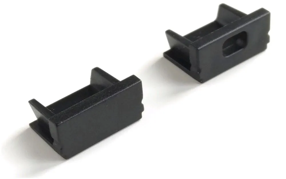 Avide Alu Profil Falon Kivüli Végzáró Dugó Fekete - Párban...