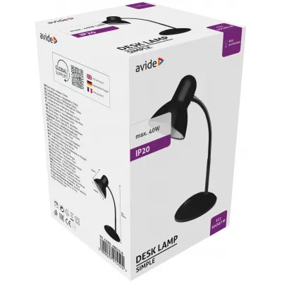 Avide Basic Asztali Lámpa Simple Fekete + LED fényforrás...