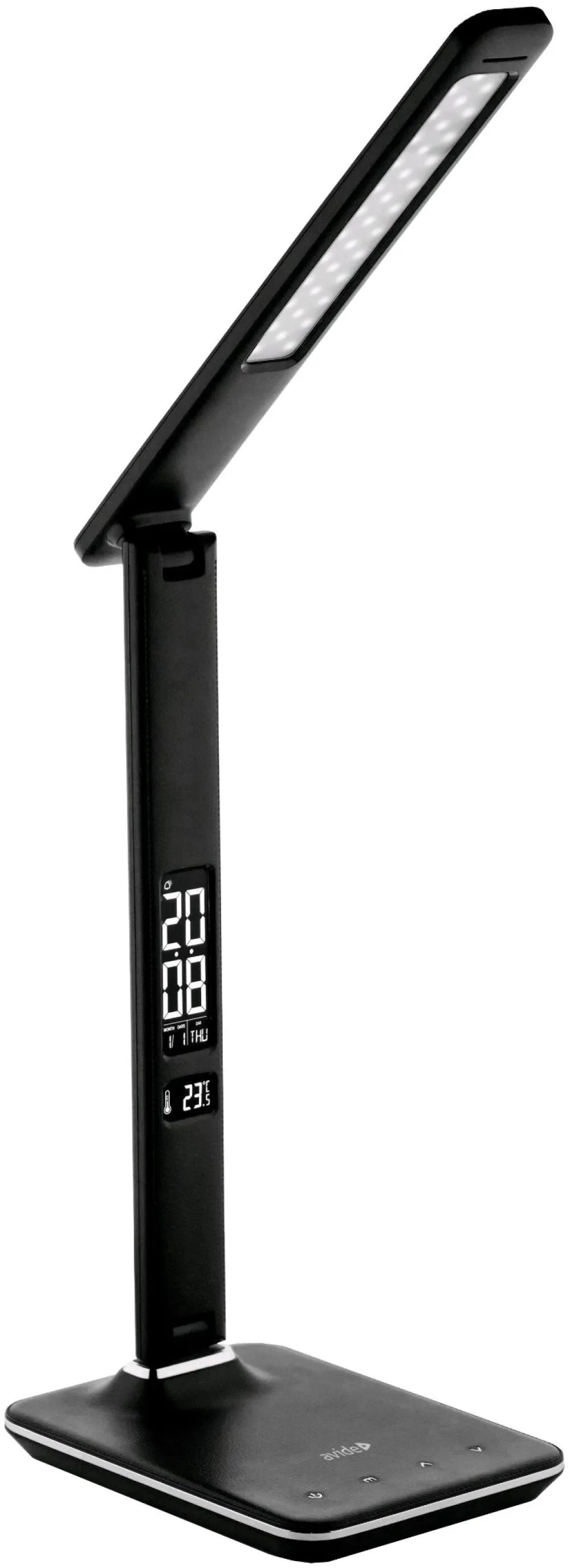 Avide LED Asztali Lámpa Irodai Bőrhatású Naptár Fekete 6W...