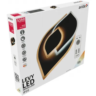 Avide Design Mennyezeti Lámpa Levy 65W(32.5+32.5) RF Távir...