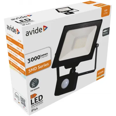 Avide LED Opál Reflektor Slim SMD 30W NW 4000K Mozg.érz. P...