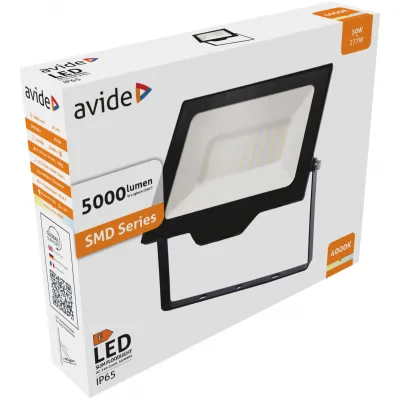 Avide LED Opál Reflektor Slim SMD 50W NW 4000K