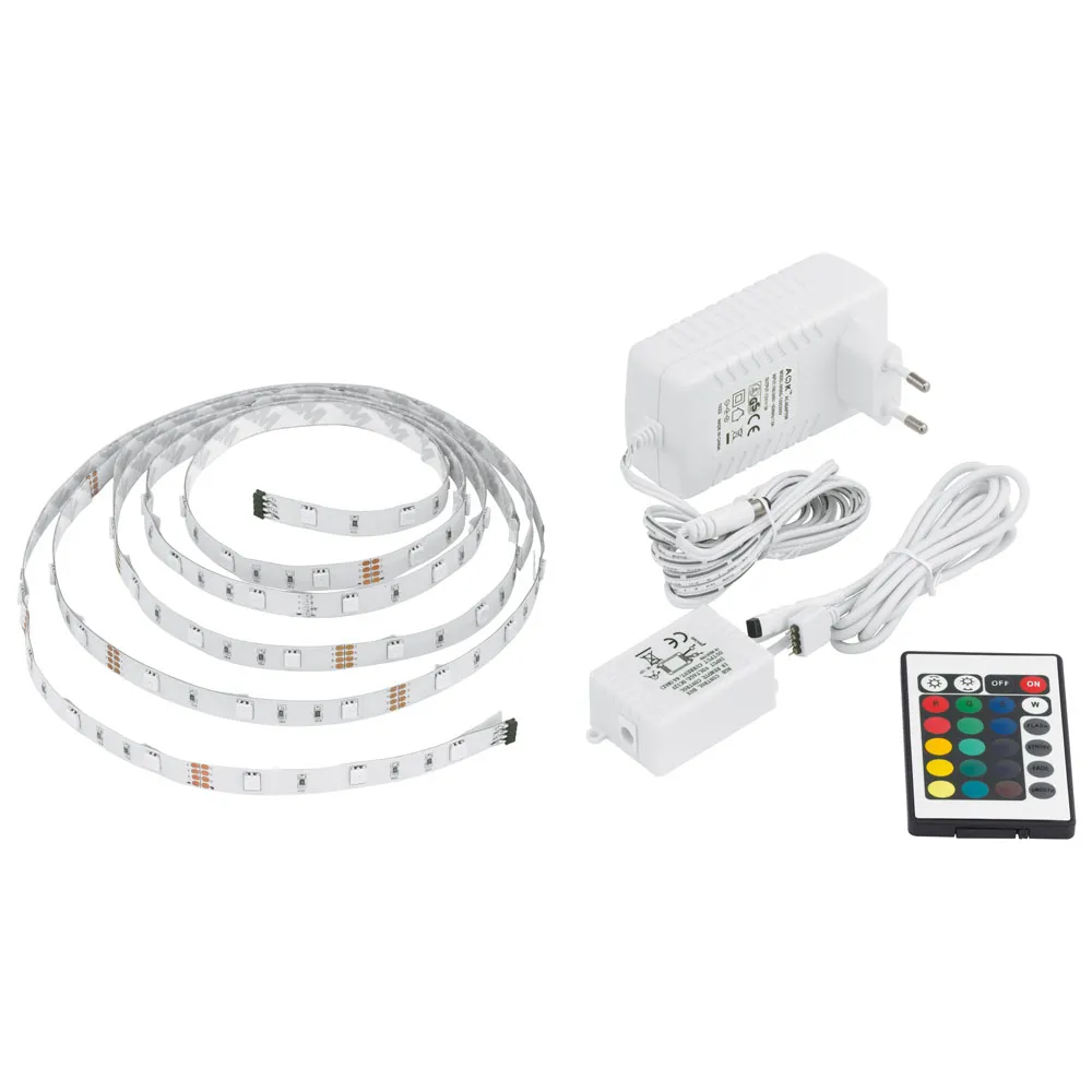 Beltéri LED szalag 3m 30db RGB LED+távir