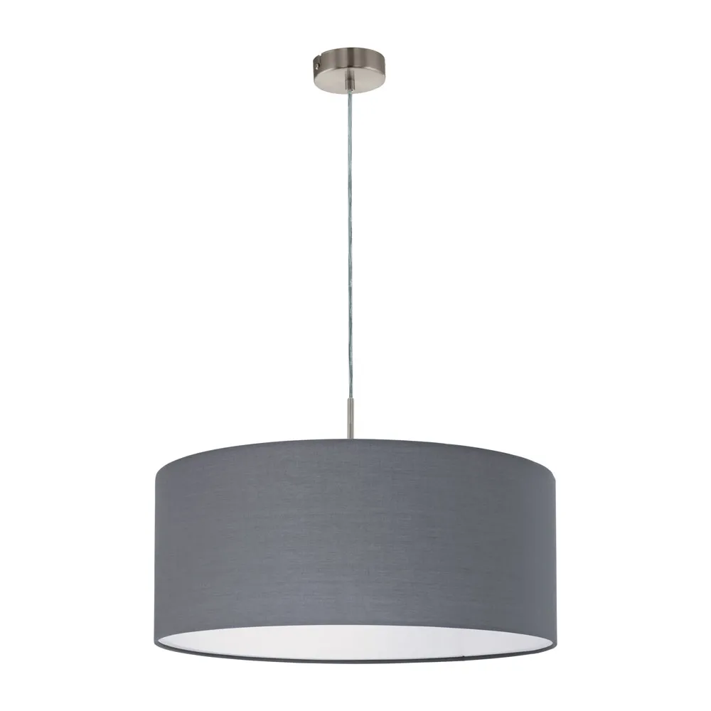 Beltéri függeszték, textil E27 60W szürke/ezüst Pasteri...