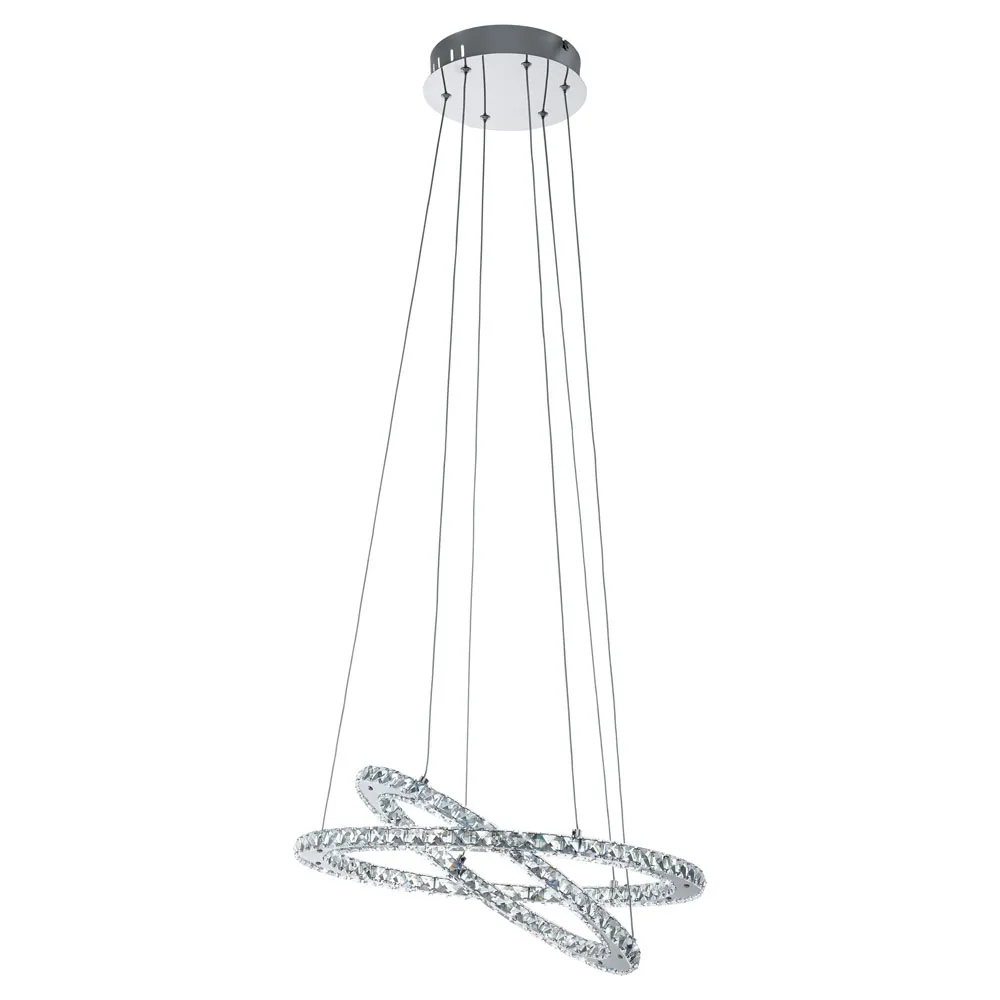 Beltéri LED függeszték 29,6W 3500lm króm/kristály Varazzo...