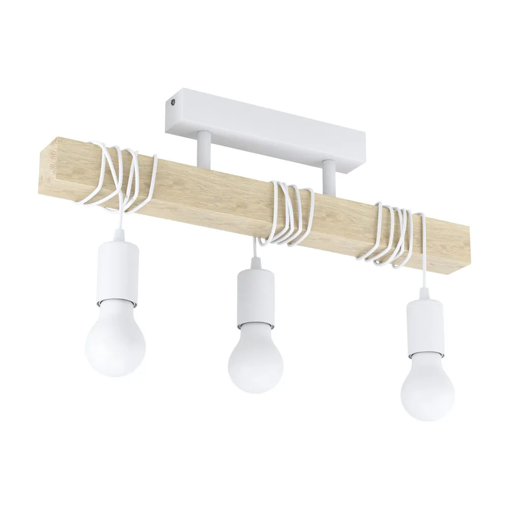 Beltéri mennyezeti lámpa E27 3x60W fehér/tölgy Townshend...