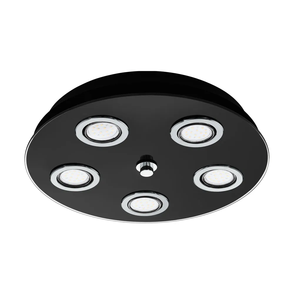 Beltéri LED mennyezeti lámpa GU10 5x3W fekete Grattino