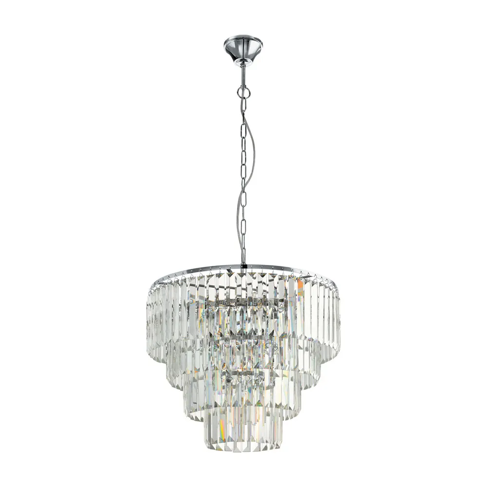 Függeszték E14 7x40W króm/kristály Agrigento