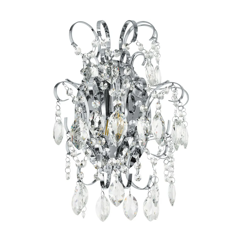 Fali lámpa E14 1x25W króm/kristály Fenoullet