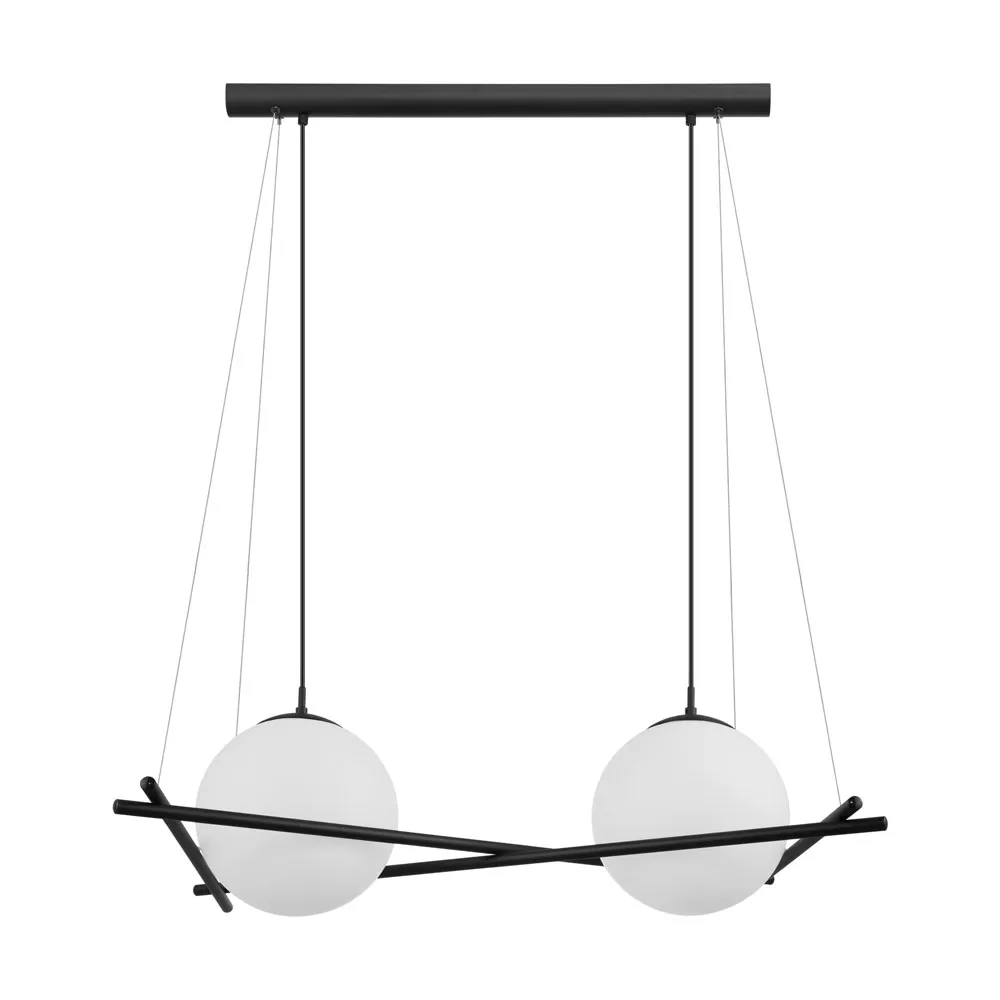 Függeszték E27 2x25W fekete/opál Salvezinas