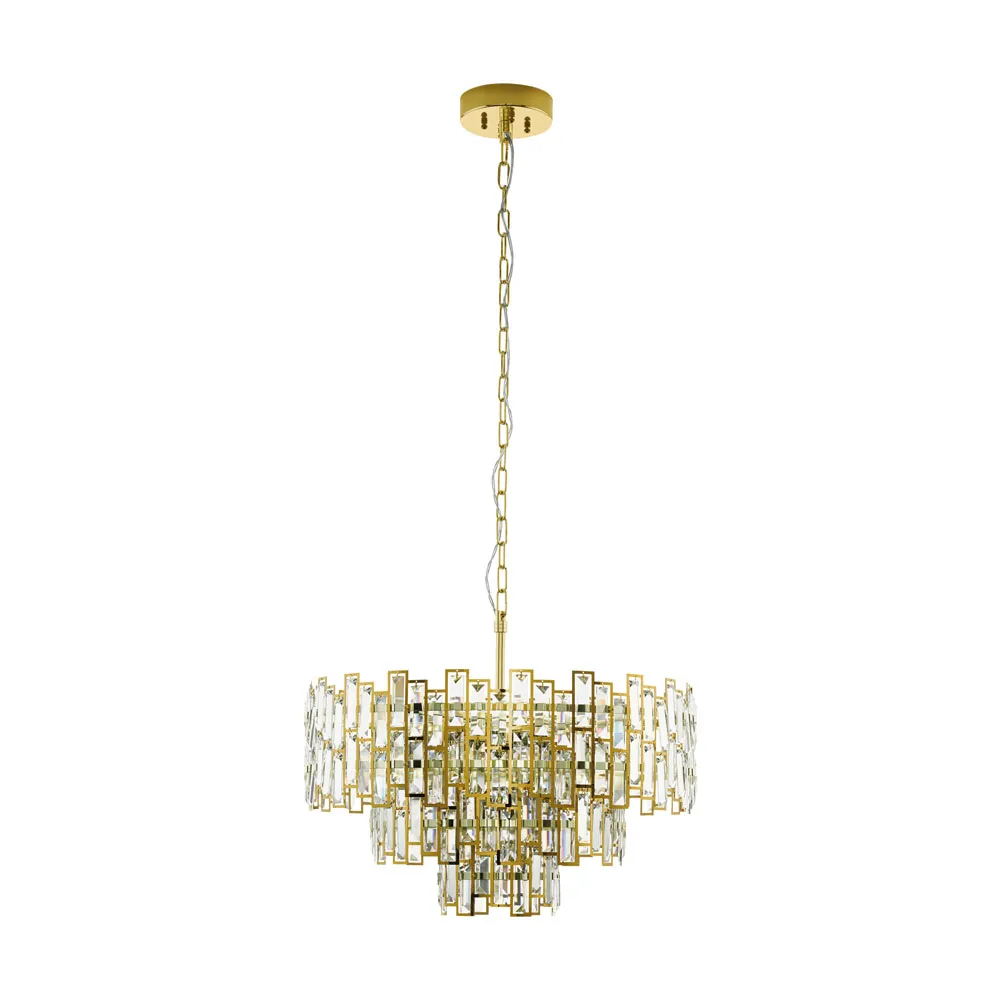 Csillár E14 10x25W réz/kristály Calmeilles