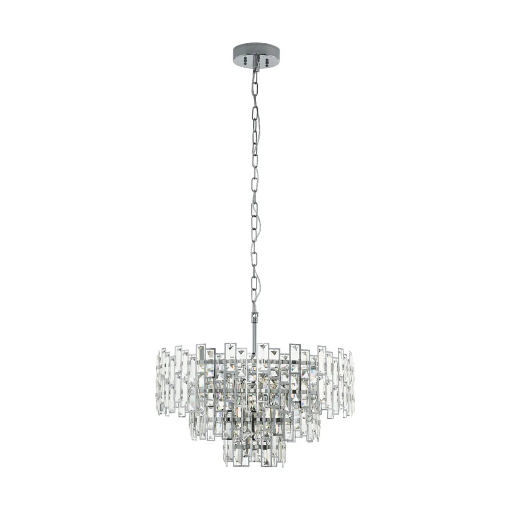 Csillár E14 10x25W króm/kristály Calmeilles