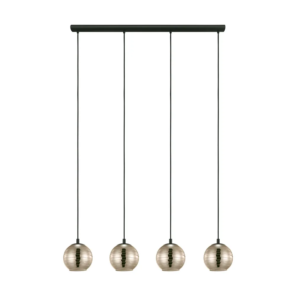 Függeszték E27 4x40W fekete/arany LEMORIETA