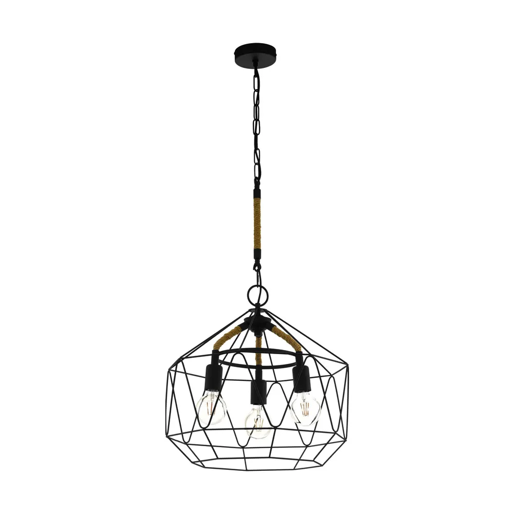 Függeszték E27 3x40W fekete Cottingham