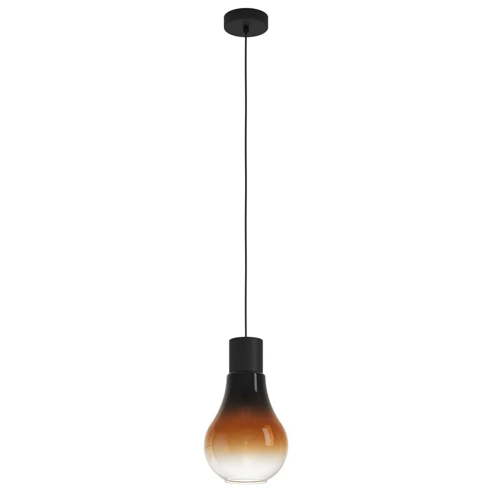 Függeszték E27 1x40W fekete/barna Chasely