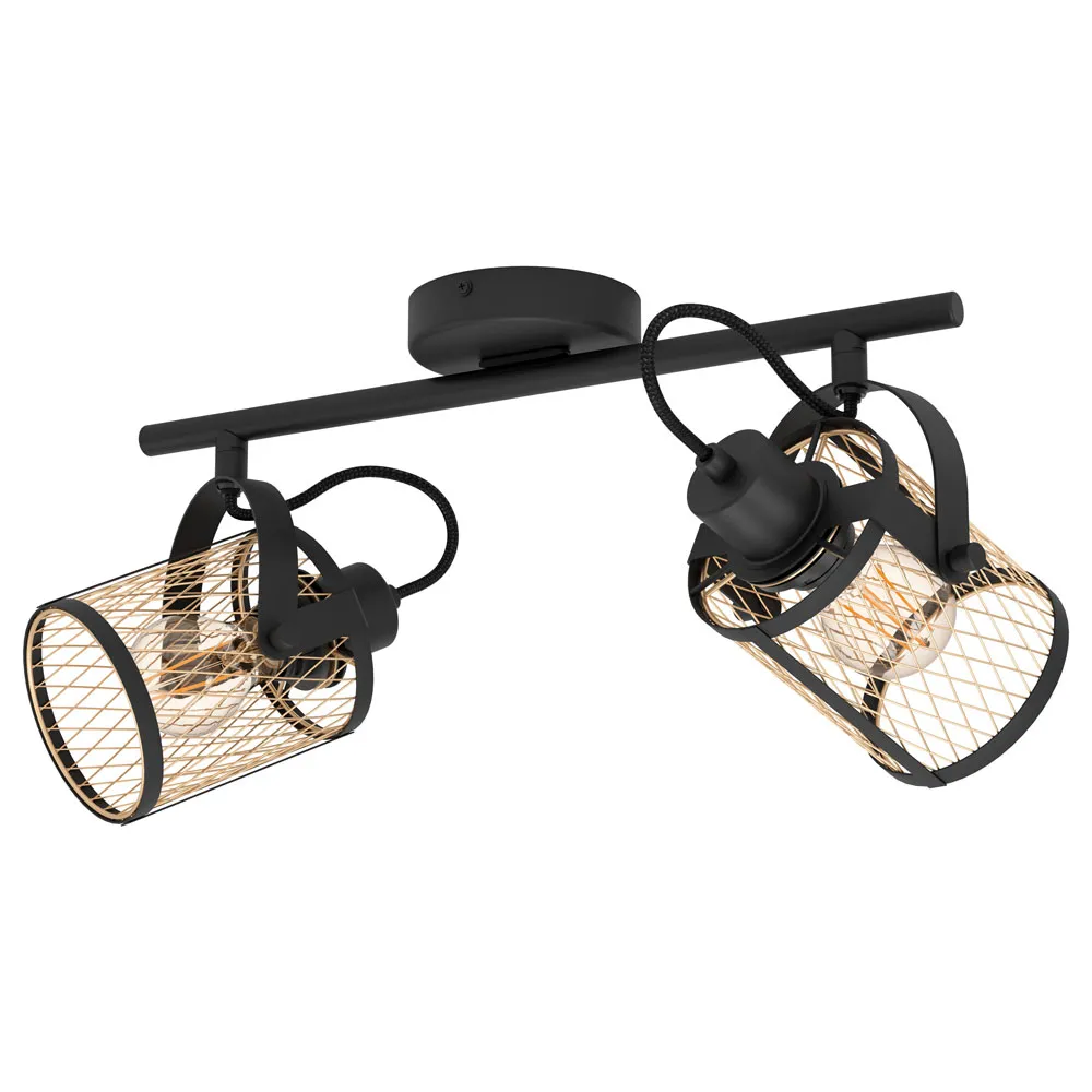 Mennyezeti lámpa E27 2x40W fekete/réz Dellow