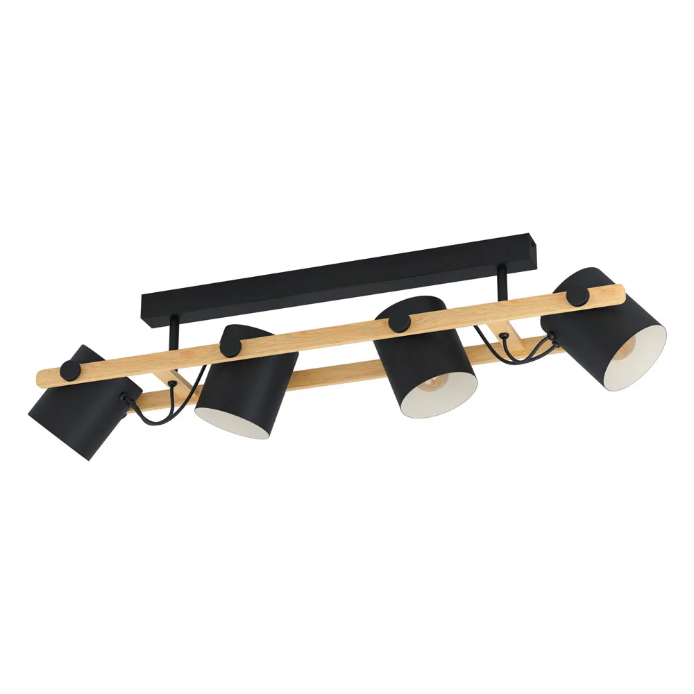 Beltéri mennyezeti lámpa E27 4x28W fekete/krém Hornwood