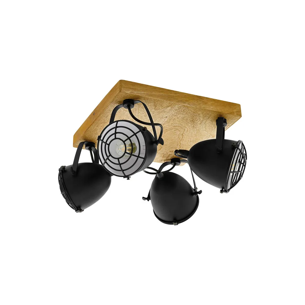 Beltéri karos spotlámpa E14 4x40W fa/fekete Gatebeck