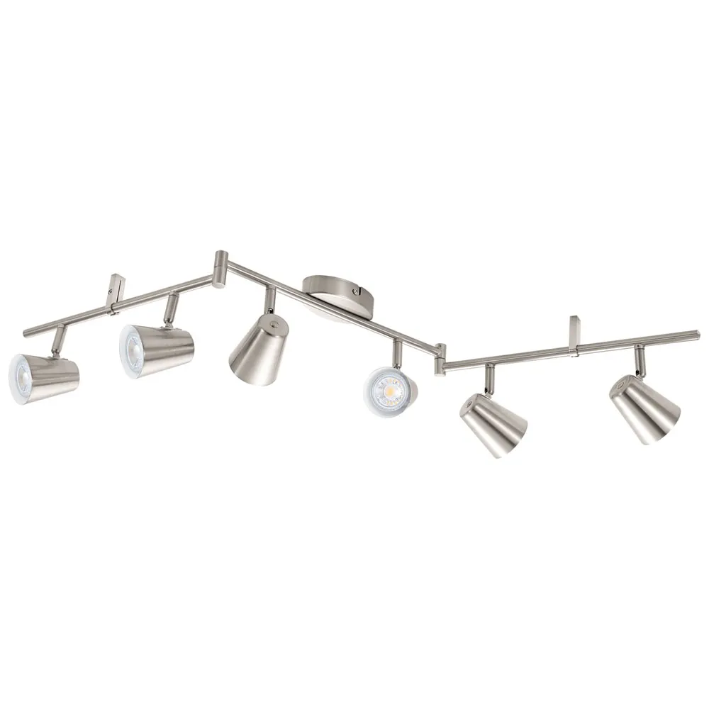 Beltéri LED karos spotlámpa GU10 6x3,3W mattnikkel Travale...