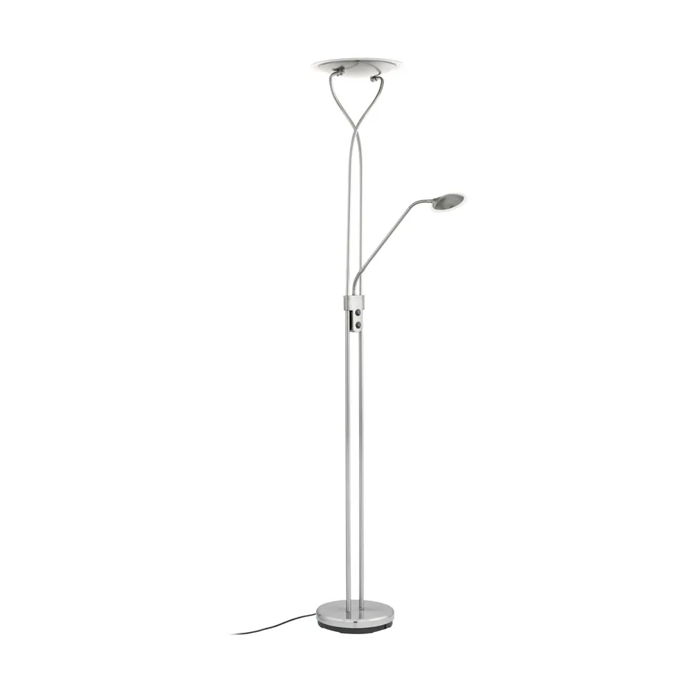 Beltéri LED állólámpa 18W+6W 3000K 1521Lm+470Lm acél/m.nik...